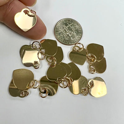 CH-42 Stamping Heart 12mm Wide GF Charm (Pack of 2)