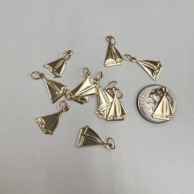 CH22 Boat 10mm wide GF Charm (Pack of 2)