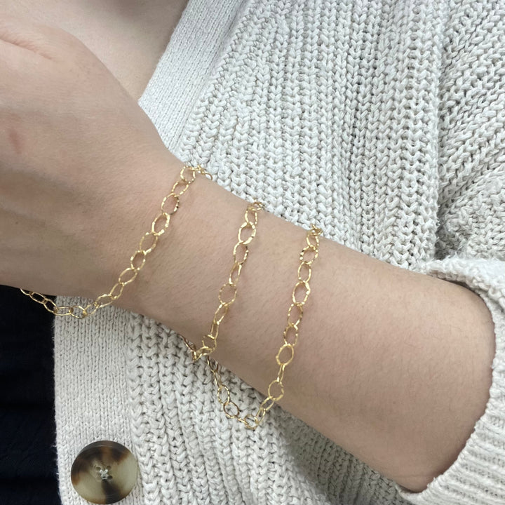 CX50: 5.8mm Hammered Oval chain by the foot