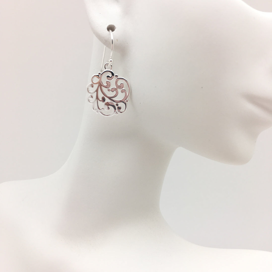 SERC1093 Round Filigree Earrings