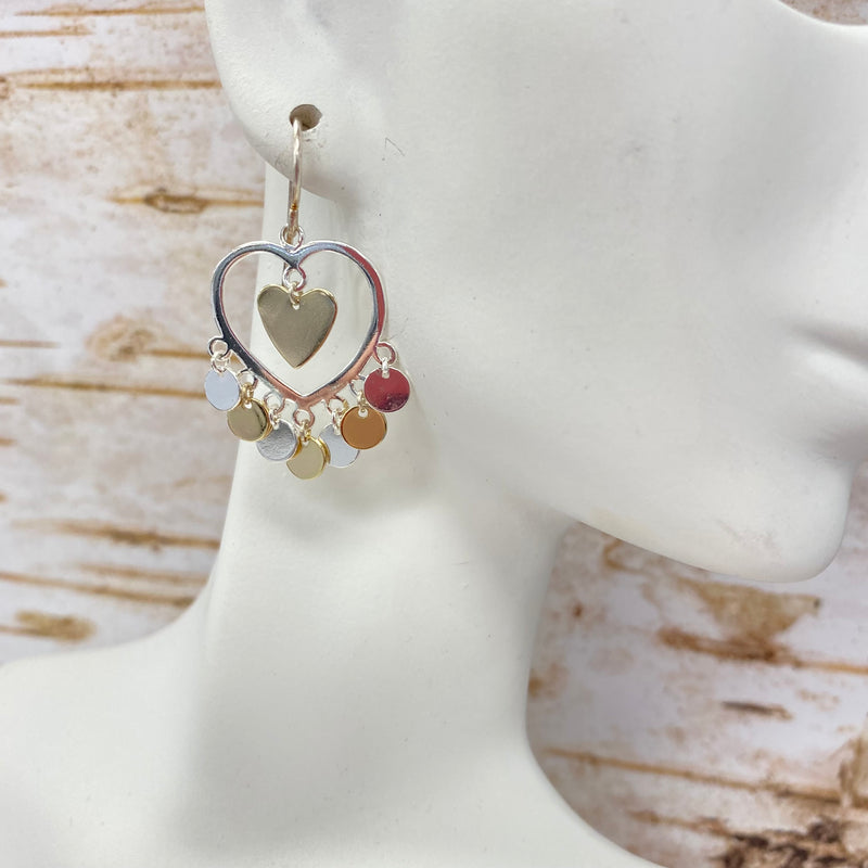 Two Tone Heart Earrings