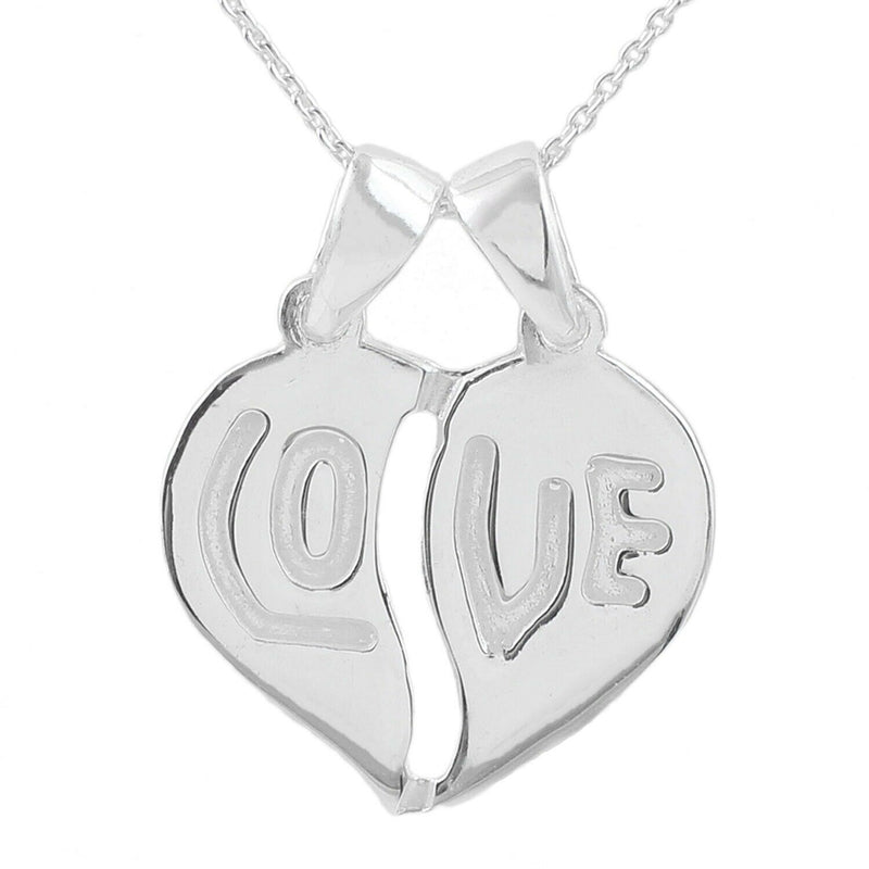 "LOVE" Heart Couple Friendship Pendant