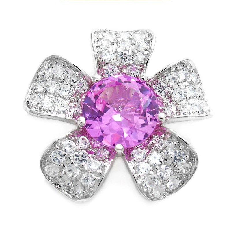 FINAL SALE 4.4 Carat Pink CZ Flower Pendant