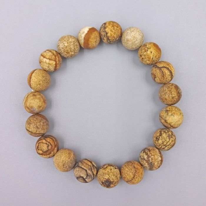 10mm Stretch Picture Jasper Matte Bracelet