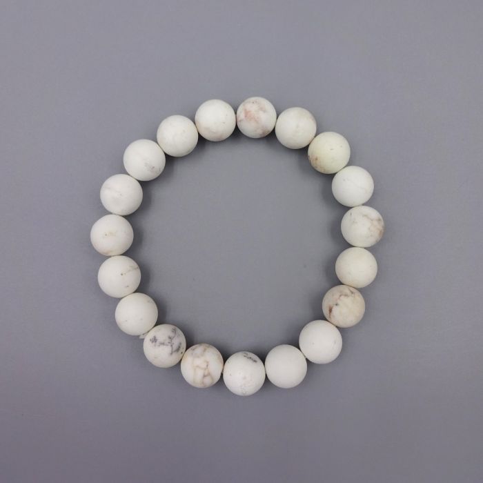 10mm Stretch White Turquoise Matte Bracelet