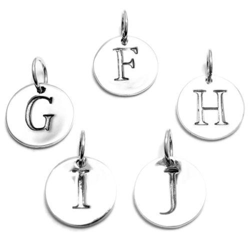 CH64 - 12.5mm Round Stamped Initial Sterling Silver Charms