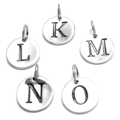 CH64 - 12.5mm Round Stamped Initial Sterling Silver Charms