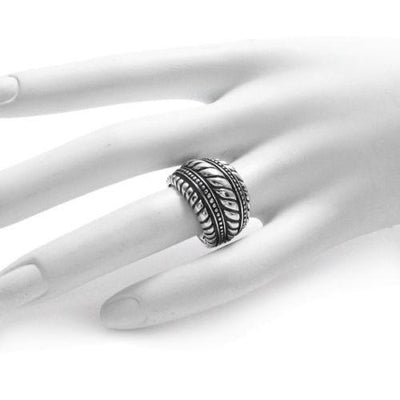 Extraordinary Studded and Twisted Rope Ring