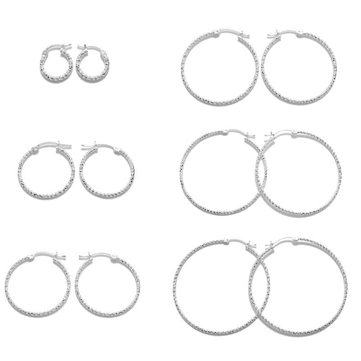 3mm Thick Diamond Cut Round Hoop