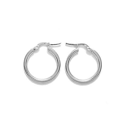 3mm Thick Round Sterling Silver Hoops