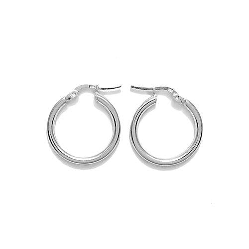 3mm Thick Round Sterling Silver Hoops