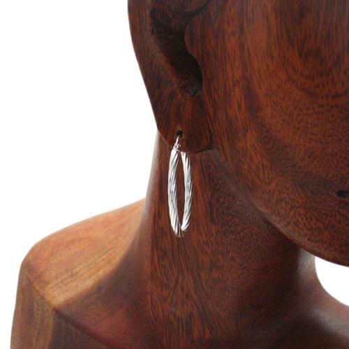 Oval Twist Hoop Earrings 30mm Wide